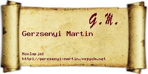 Gerzsenyi Martin névjegykártya